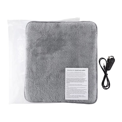 USB Electric Heated Seat Cushion with 4 Heat & Timer Settings – Portable Warm Chair Pad for Car, Office & Home